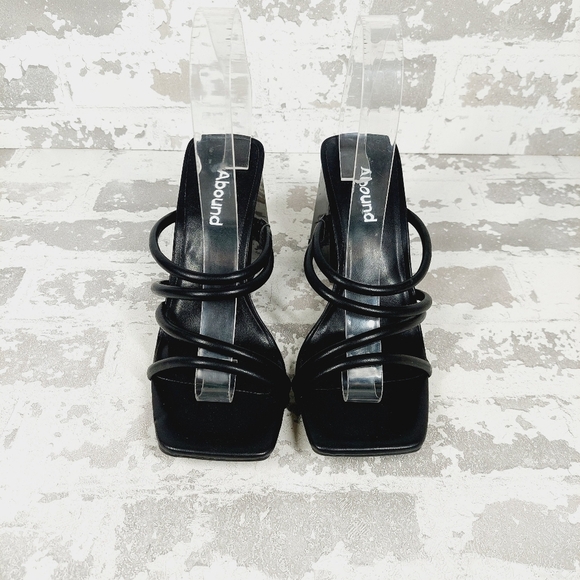NEW Abound Austyn Black Tubular Strappy Square Open Toe Heeled Sandals H537 - Picture 7 of 10
